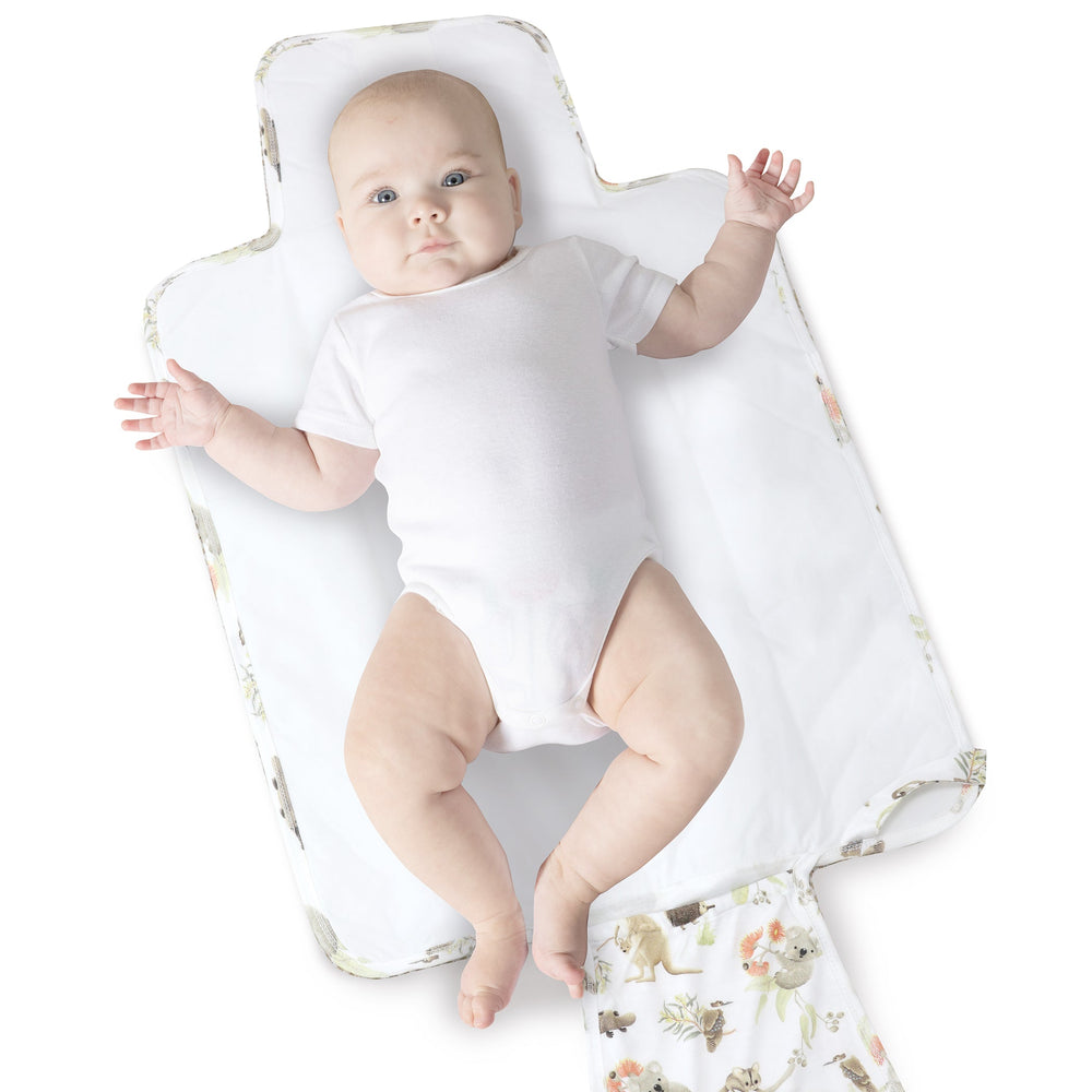 Aussie Animals Travel Change Mat - Plum