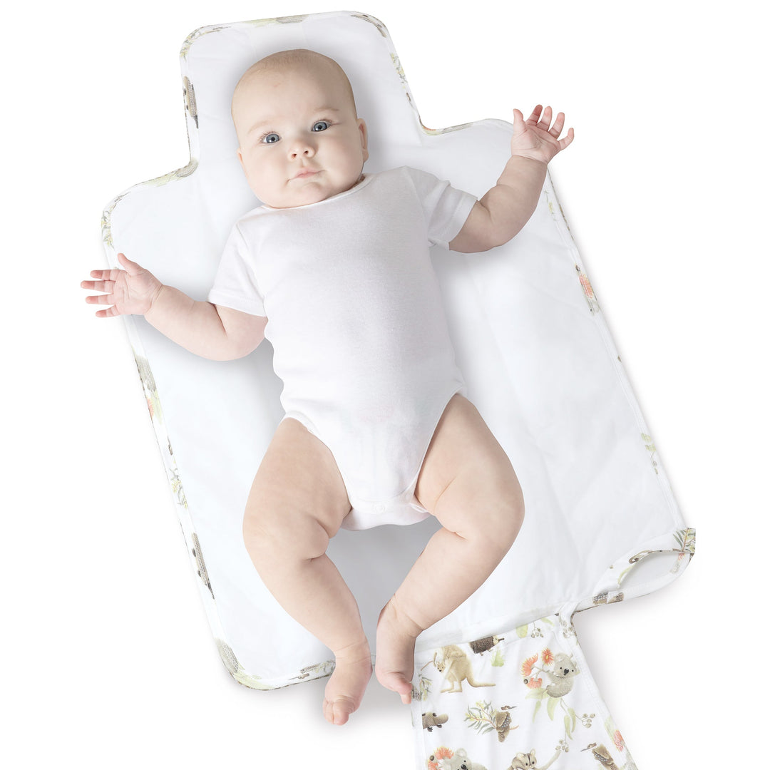 Aussie Animals Travel Change Mat - Plum