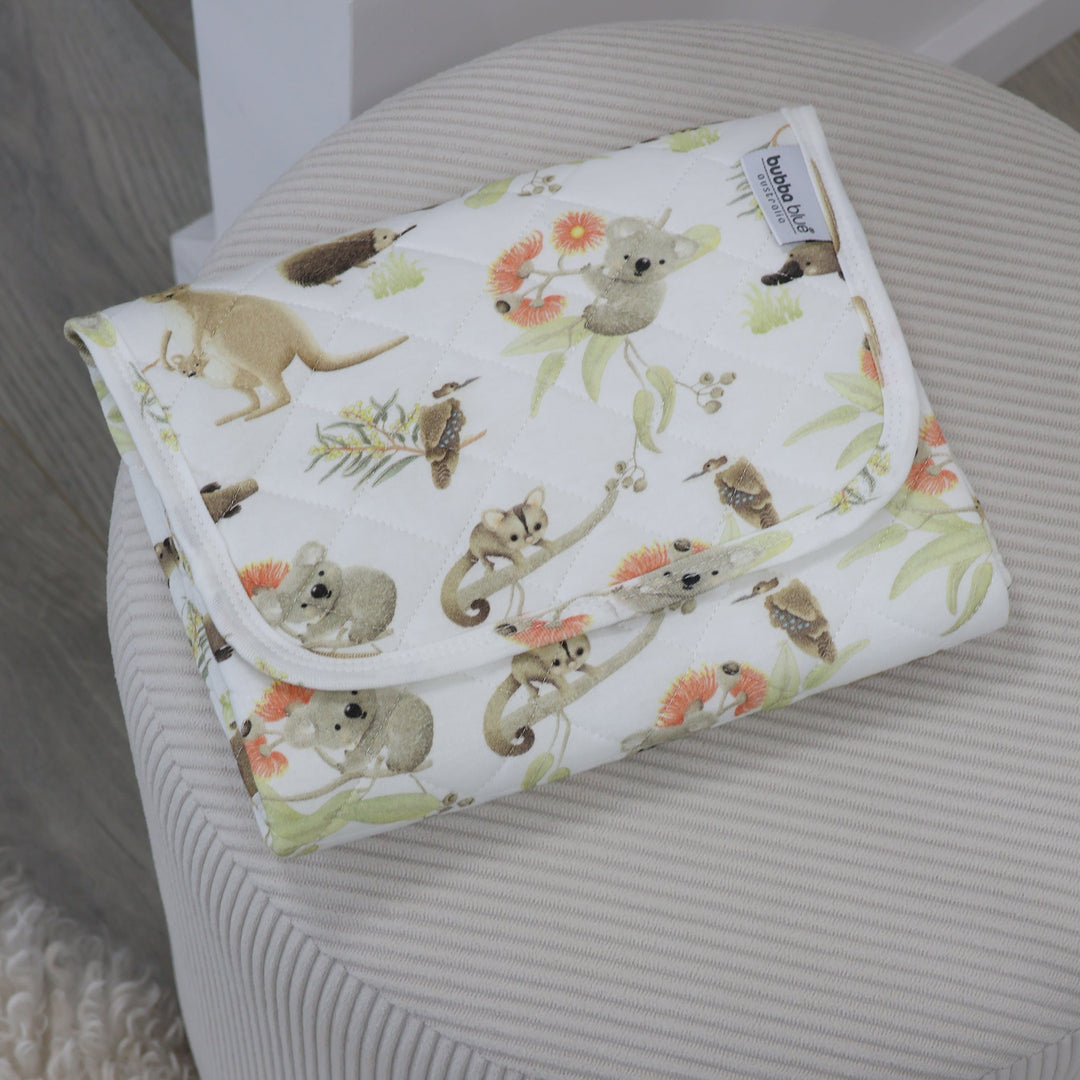 Aussie Animals Travel Change Mat - Plum