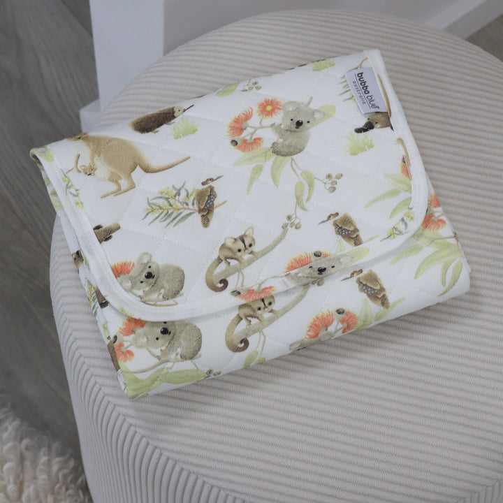 Aussie Animals Travel Change Mat - Plum