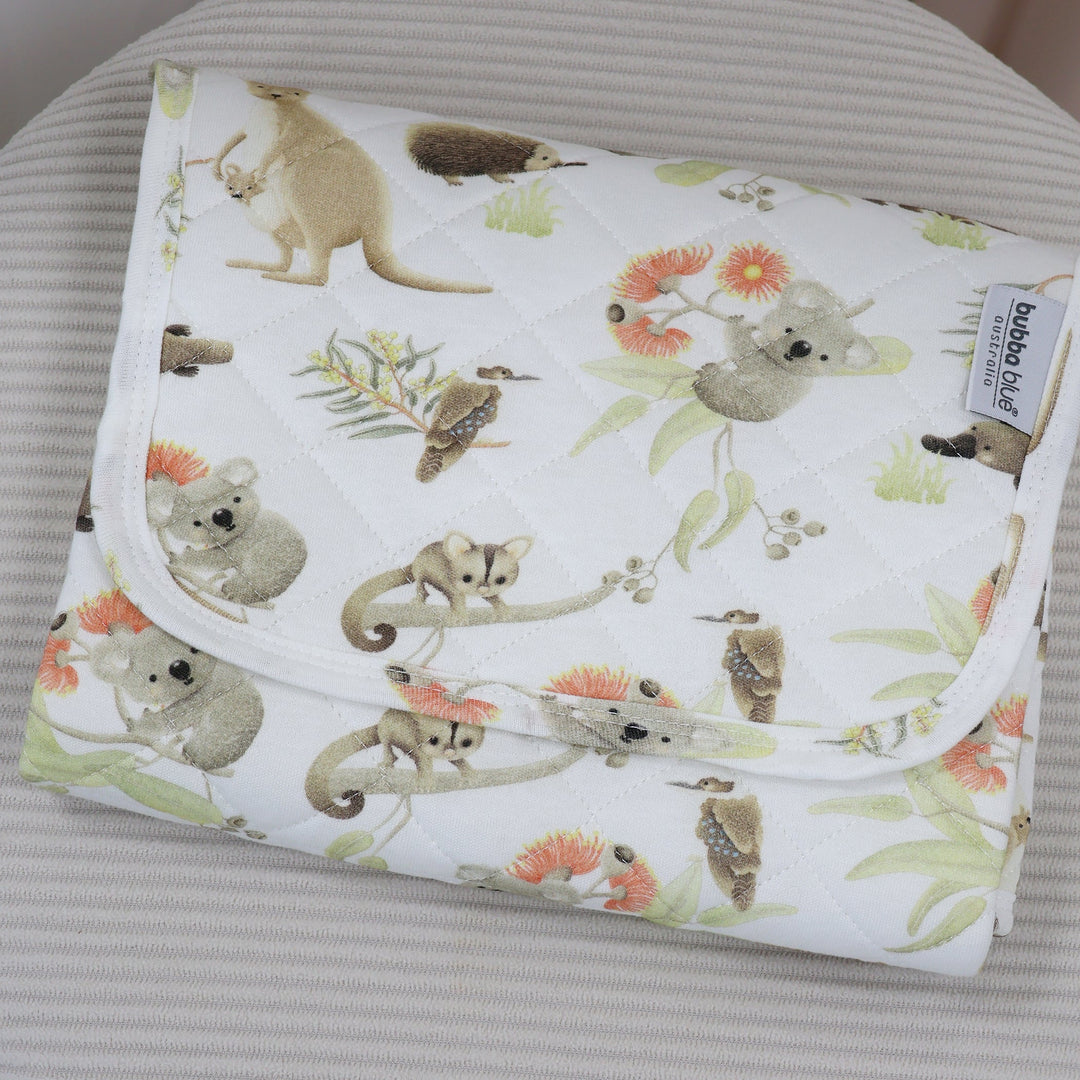 Aussie Animals Travel Change Mat - Plum