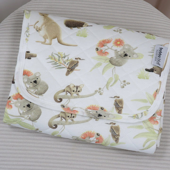 Aussie Animals Travel Change Mat - Plum