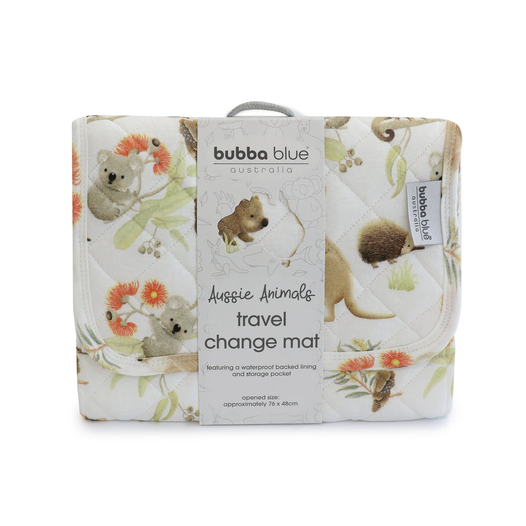 Aussie Animals Travel Change Mat - Plum