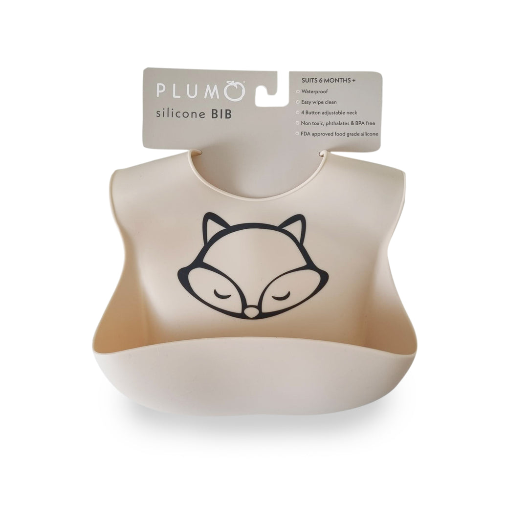 PLUM Silicone Bib Fox - Sand