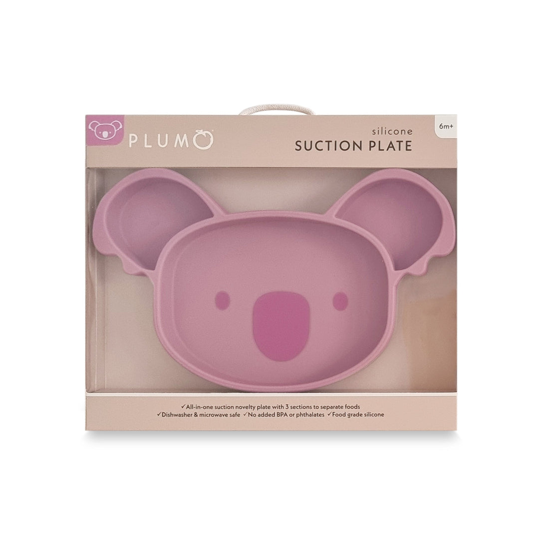 Plum Silicone Suction Koala Plate - Dusty Berry