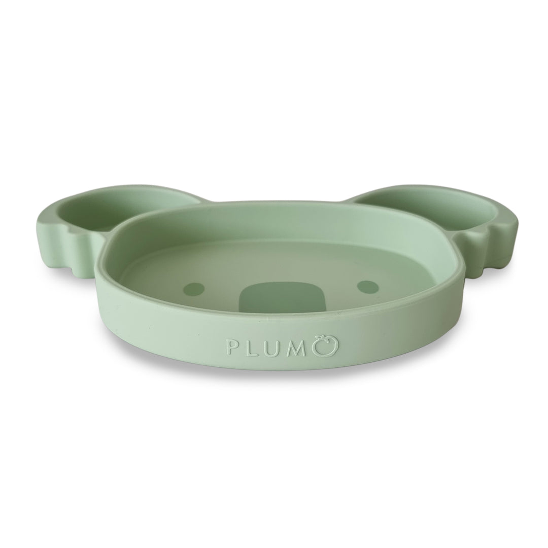 Plum Silicone Suction Koala Plate - Olive