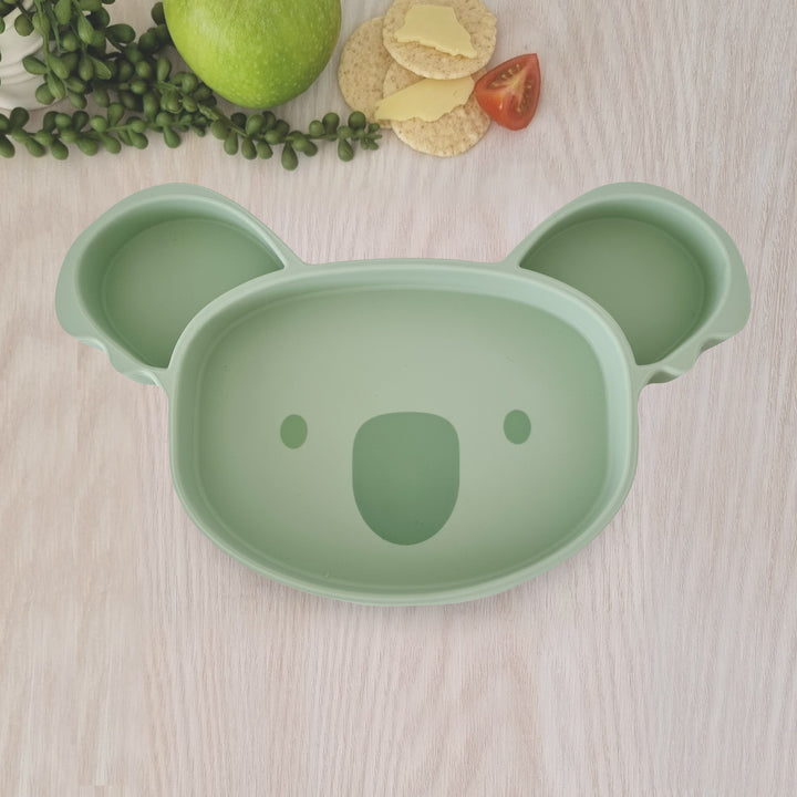 Plum Silicone Suction Koala Plate - Olive