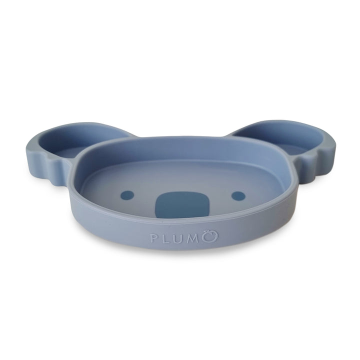 Plum Silicone Suction Koala Plate - Steel Blue