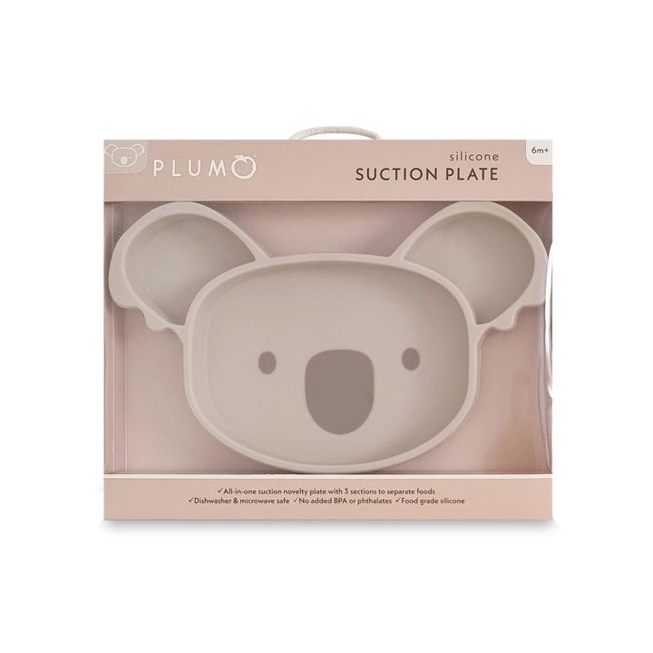Plum Silicone Suction Koala Plate - Sand