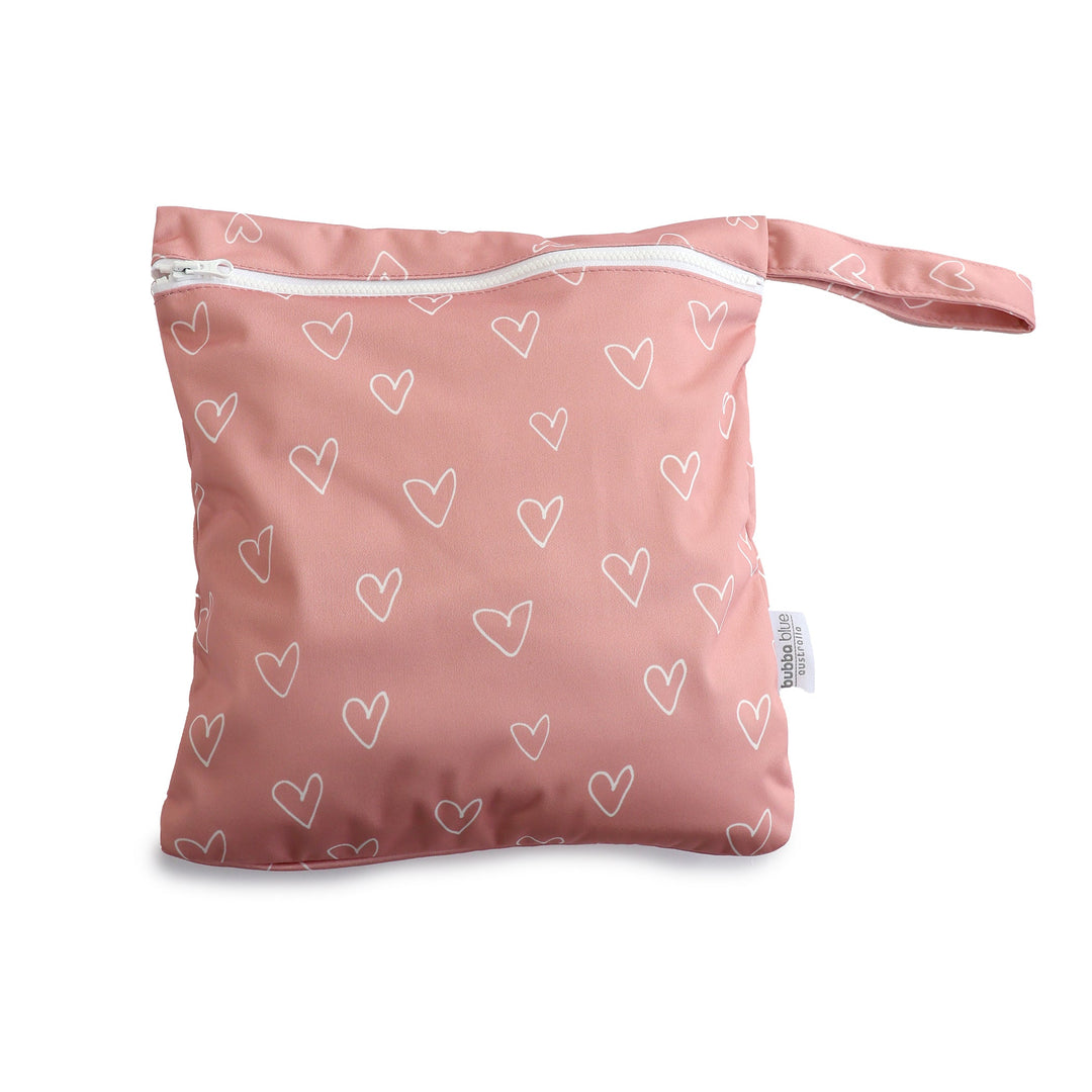 2x Nordic Wet Bag Bundle - Berry Hearts &amp; Sand Rainbow - Plum