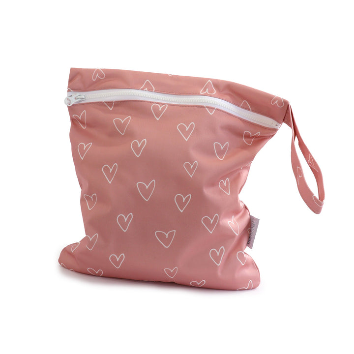 2x Nordic Wet Bag Bundle - Berry Hearts &amp; Sand Rainbow - Plum