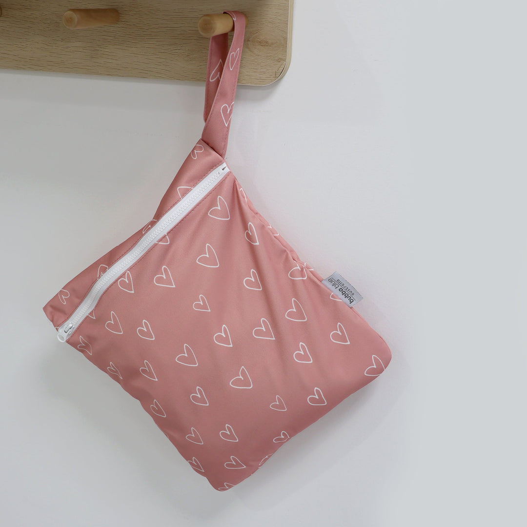Nordic 2pk Wet/Dry Bags Bundle Berry Hearts - 25x28cm &amp; 30x35cm - Plum