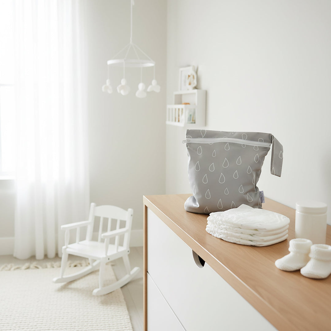 Nordic Wet Bag Grey Raindrop - Plum