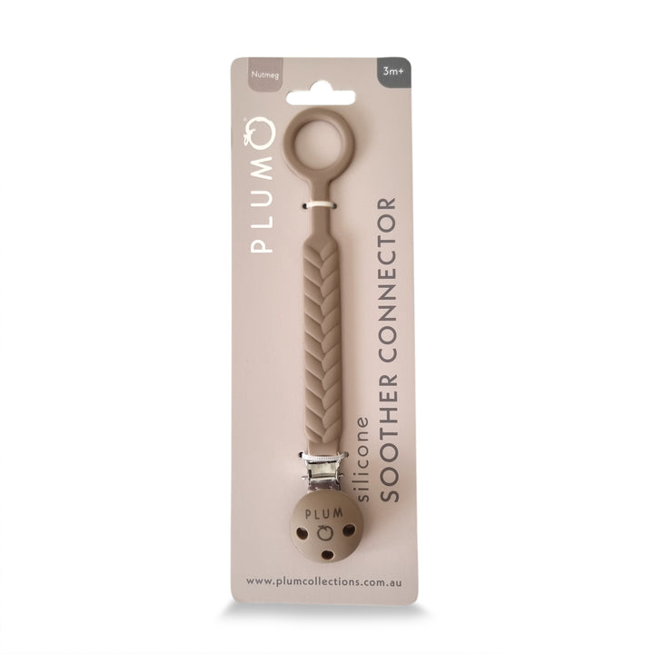 PLUM Silicone Soother Connectors Bundle - Sand &amp; Nutmeg