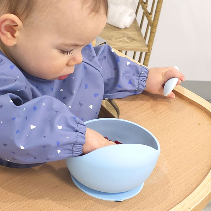 PLUM Long Sleeve Feeding Smock - Steel Blue