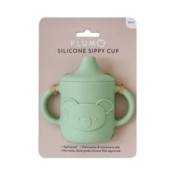 Plum Silicone Koala Sippy Cup - Olive