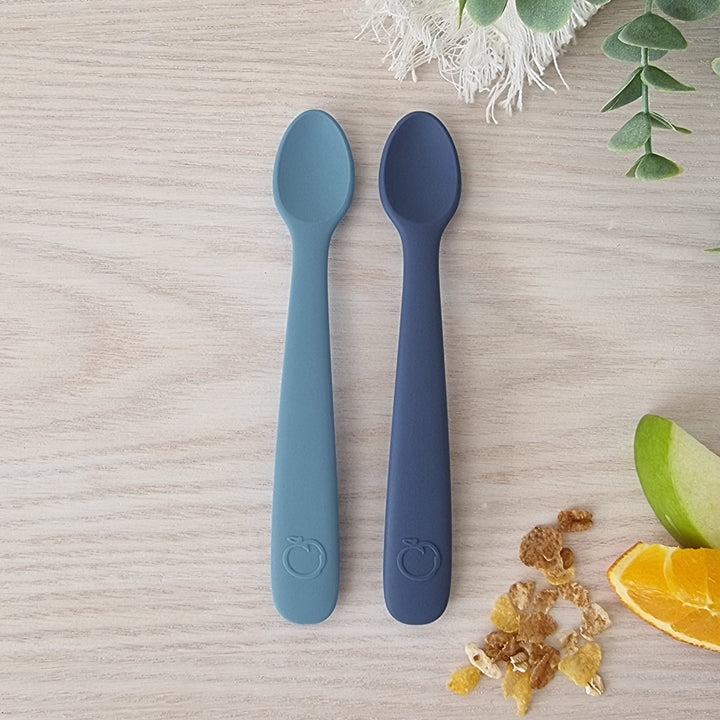 PLUM 2 Pack First Feeding Spoons - Denim &amp; Teal