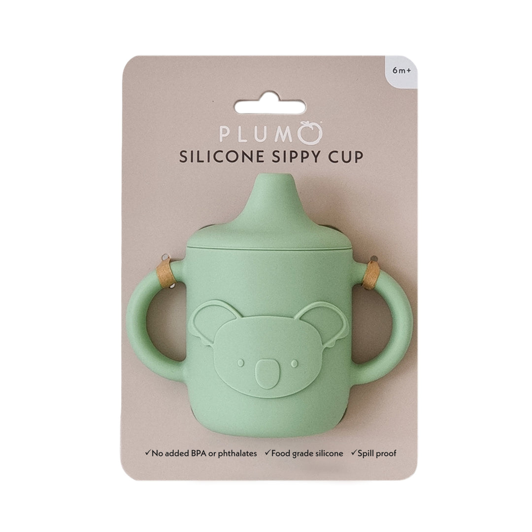 Plum Silicone Koala Sippy Cup - Olive