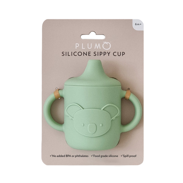 Plum Silicone Koala Sippy Cup - Olive
