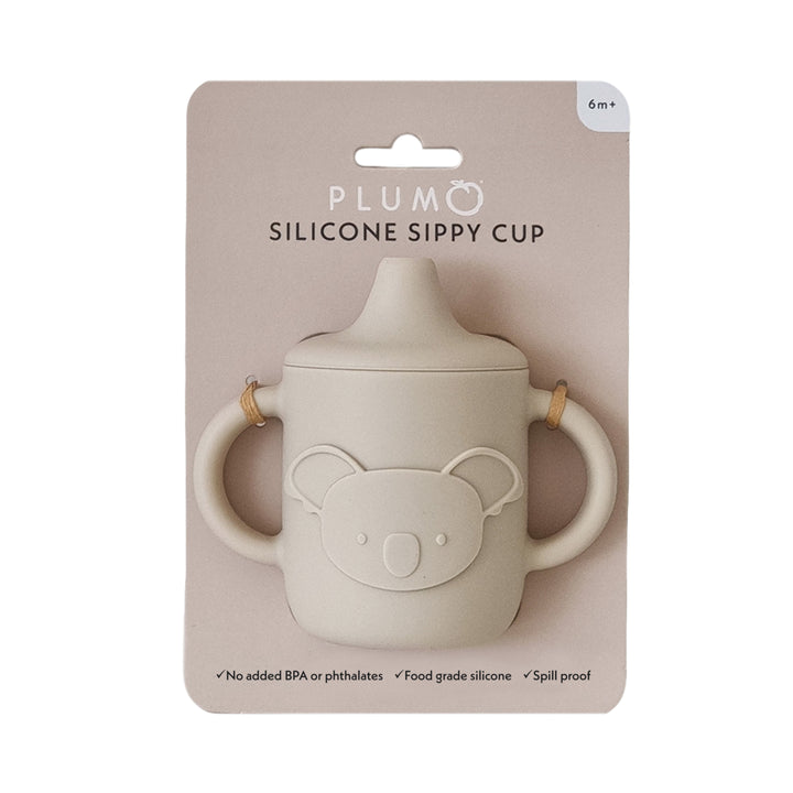 Plum Silicone Koala Sippy Cup - Sand