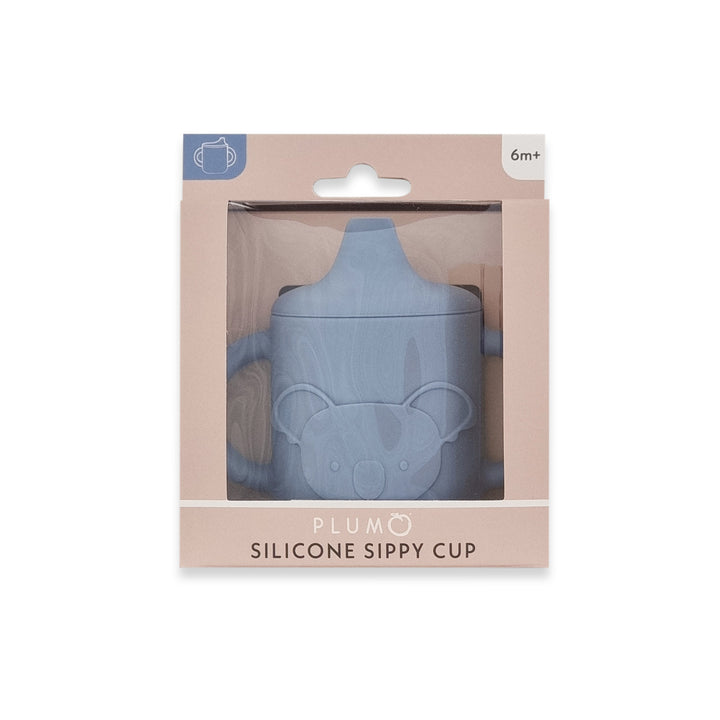 Plum Silicone Koala Sippy Cup - Steel Blue