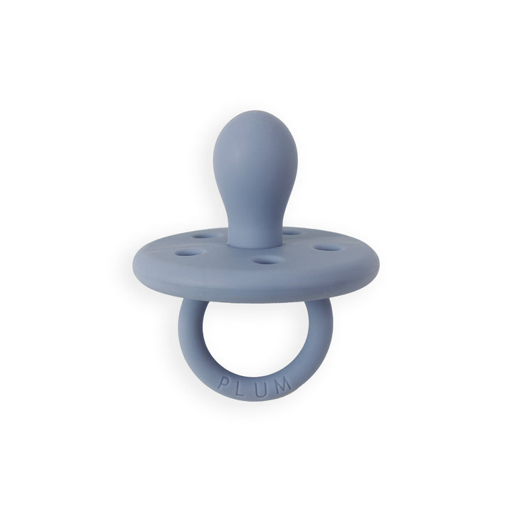 PLUM 2pk Silicone Soothers - Olive & Steel Blue (0-6M)