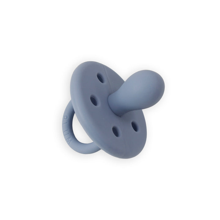 PLUM 2pk Silicone Soothers - Olive & Steel Blue (0-6M)