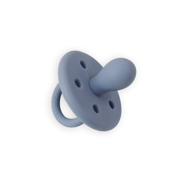 PLUM 2pk Silicone Soothers - Olive & Steel Blue (0-6M)