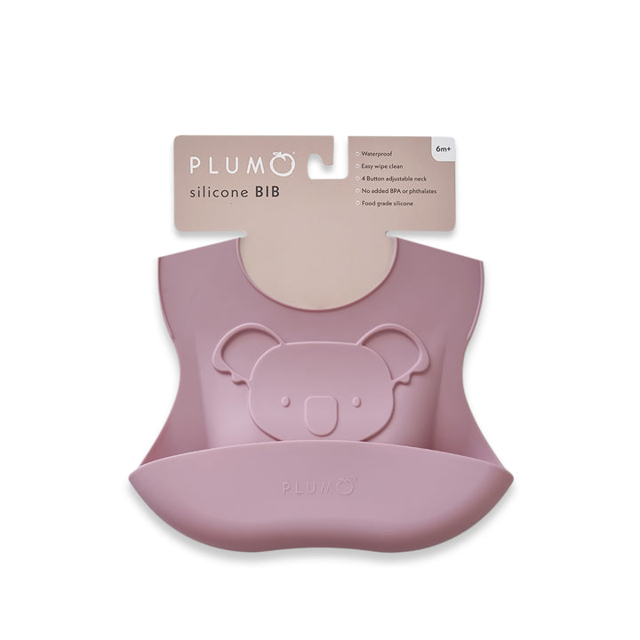 PLUM Silicone Koala Bib - Berry
