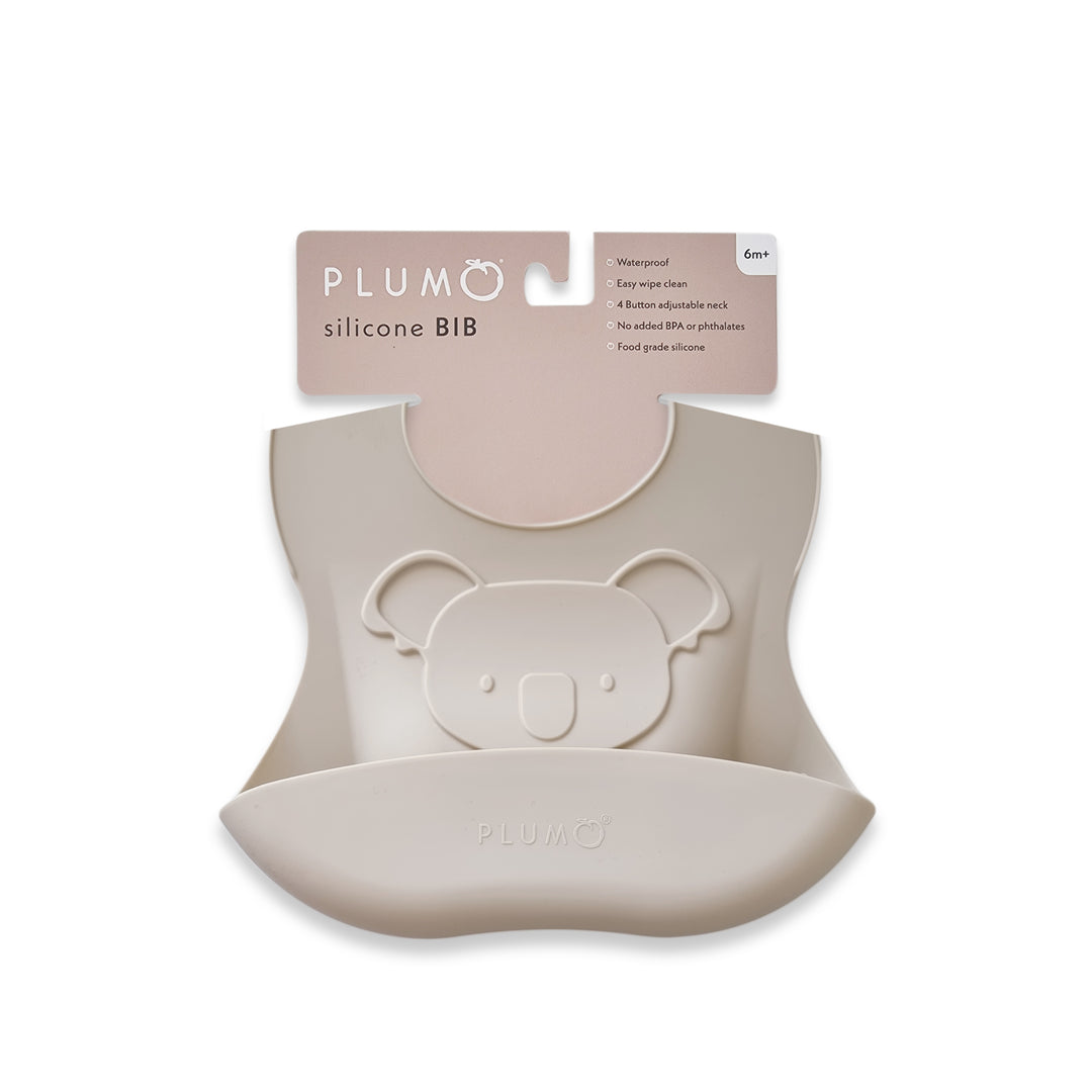 PLUM Silicone Koala Bib - Sand