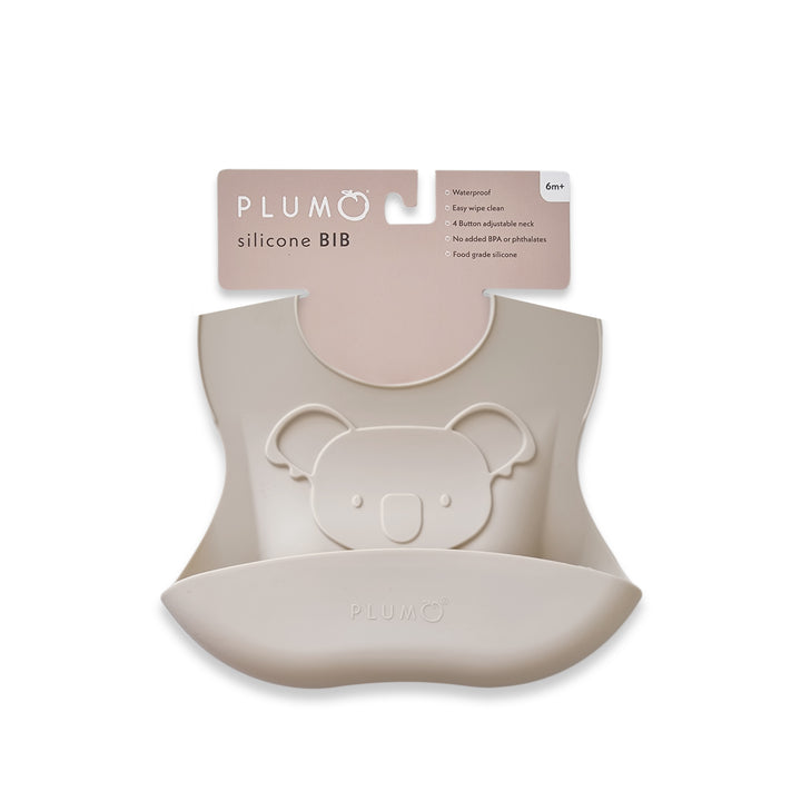 PLUM Silicone Koala Bib - Sand