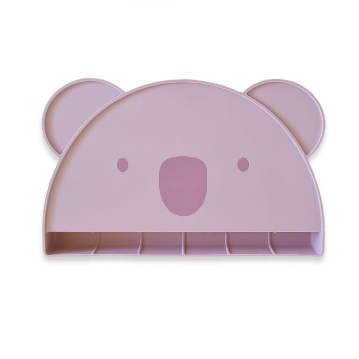 Plum Silicone Koala Placemat with Catcher - Dusty Berry