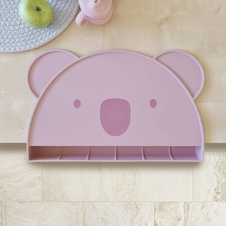 Plum Silicone Koala Placemat with Catcher - Dusty Berry