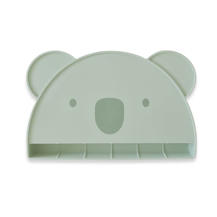 Plum Silicone Koala Placemat with Catcher - Olive