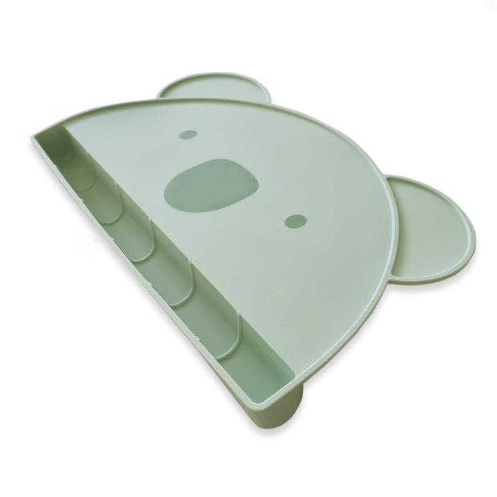 Plum Silicone Koala Placemat with Catcher - Olive