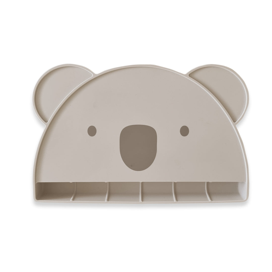 Plum Silicone Koala Placemat with Catcher - Sand