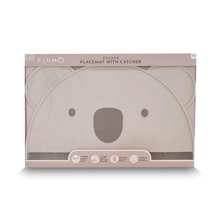 Plum Silicone Koala Placemat with Catcher - Sand