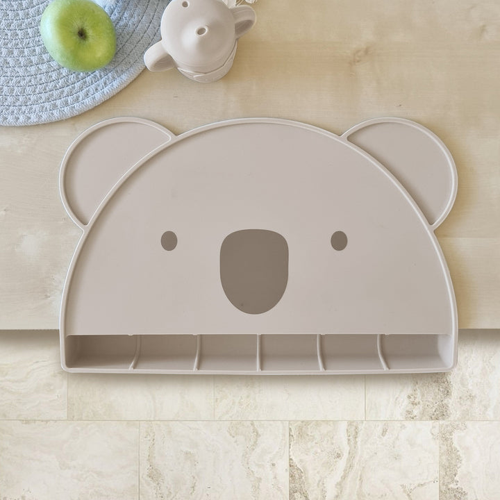 Plum Silicone Koala Placemat with Catcher - Sand
