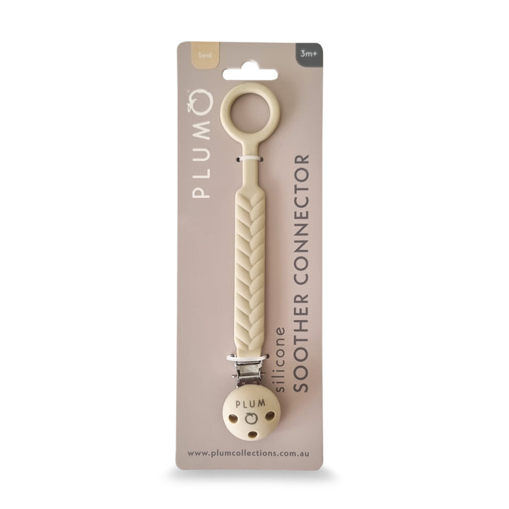 PLUM Silicone Soother Connectors Bundle - Sand &amp; Nutmeg