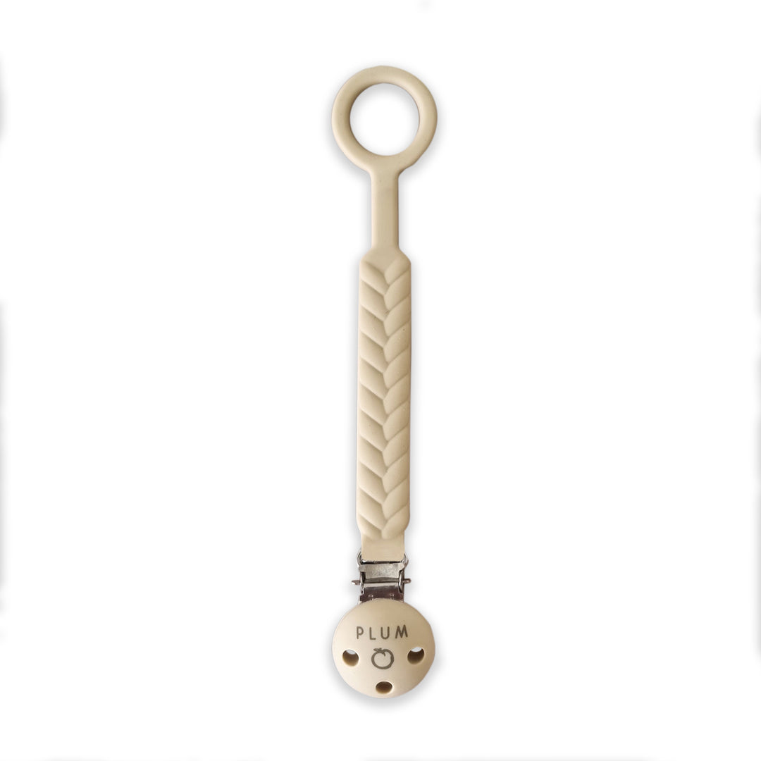 PLUM Silicone Soother Connectors Bundle - Sand &amp; Nutmeg