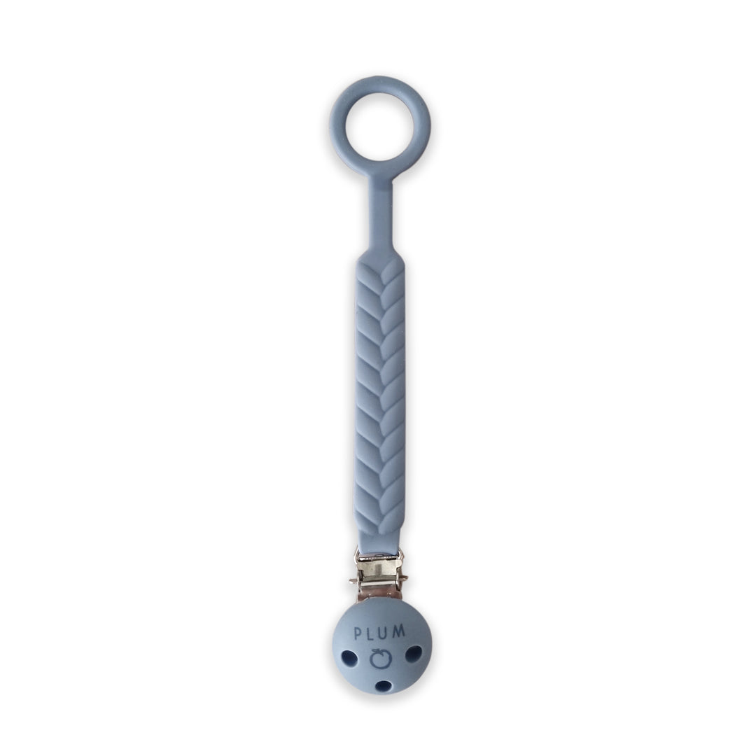 PLUM Silicone Soother Connectors Bundle - Steel Blue &amp; Olive