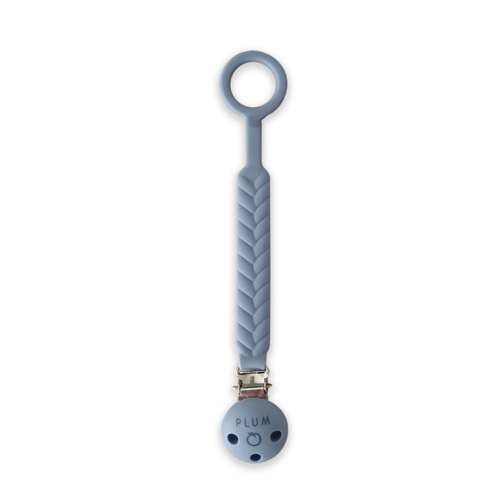 PLUM Silicone Soother Connectors Bundle - Steel Blue &amp; Olive