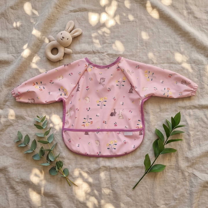 PLUM Long Sleeve Feeding Smock - Berry Bunny
