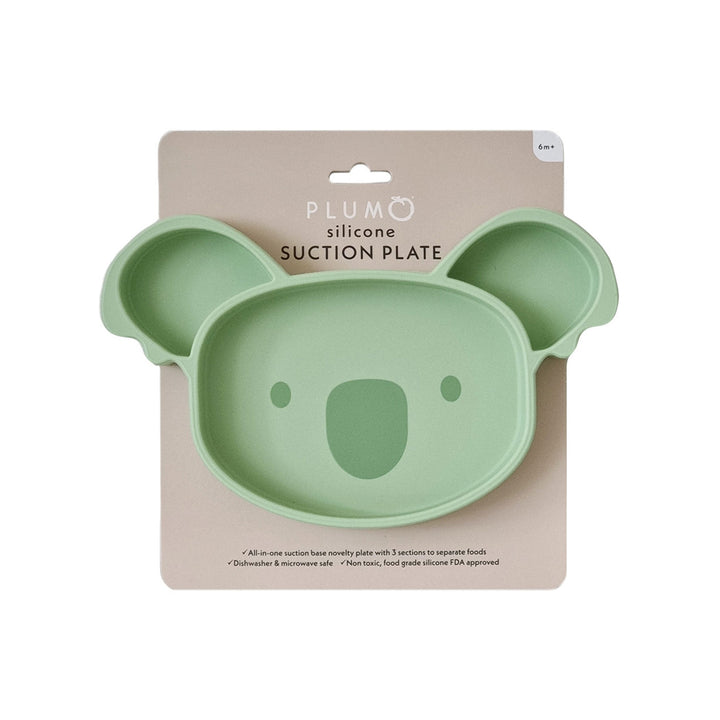 Plum Silicone Suction Koala Plate - Olive