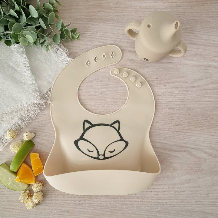 PLUM Silicone Bib Fox - Sand