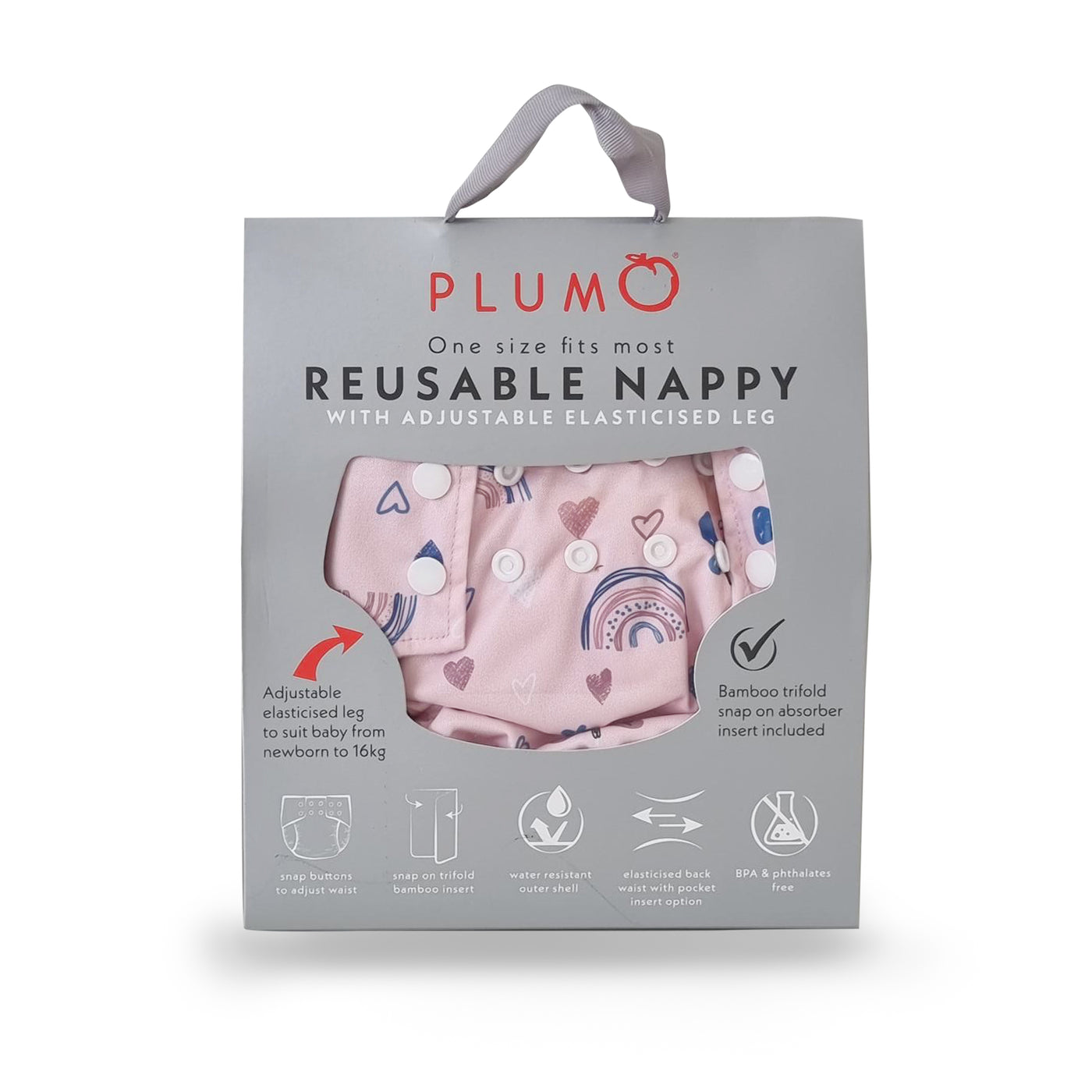 PLUM Modern Cloth Nappy & Bamboo Liner - Rose Butterfly