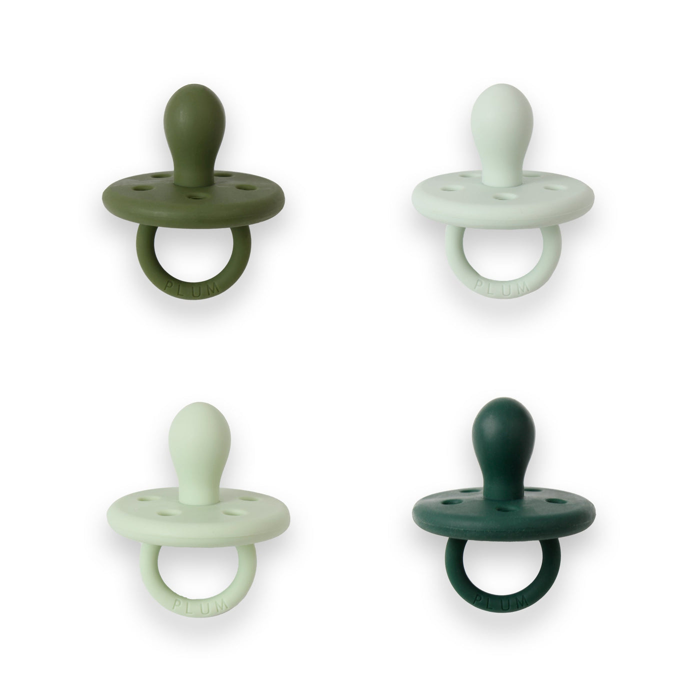 4 Silicone Soothers colour bundle - Forest Greens