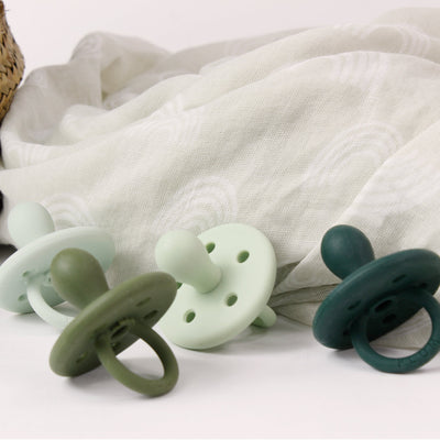 4 Silicone Soothers colour bundle - Forest Greens