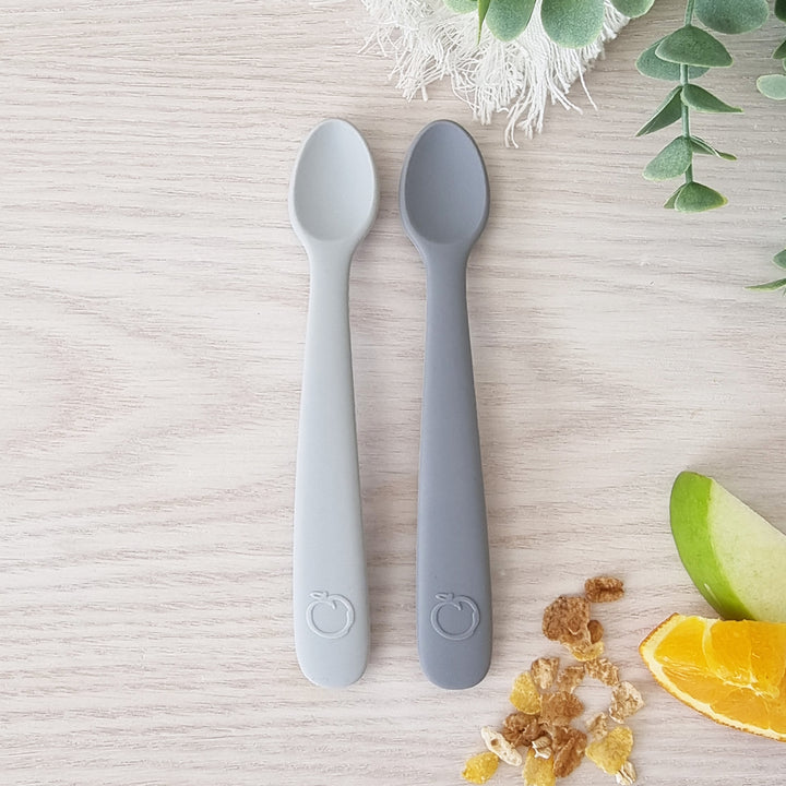 PLUM 2 Pack First Feeding Spoons - Ash & Grey