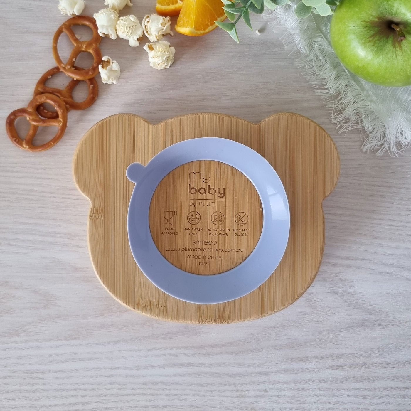 My Baby Bamboo Silicone Suction Plate (Panda) - Blue Fog